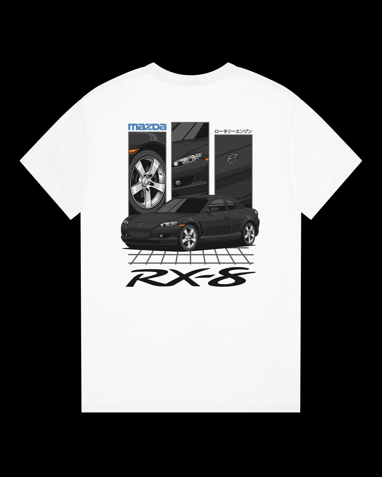 Mazda RX-8 Series 1 Black - GRID - T-SHIRT
