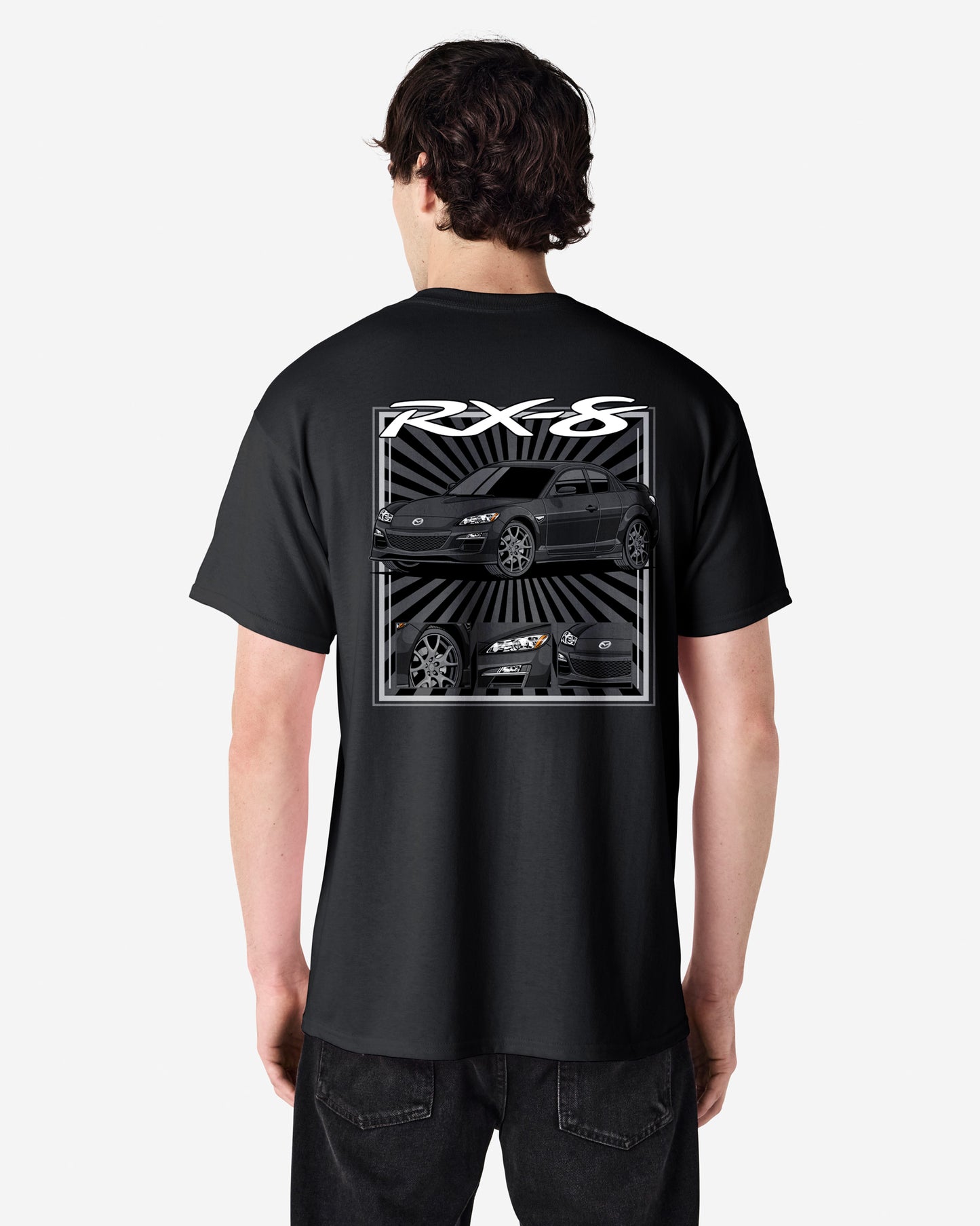 Mazda RX-8 Series 2 Black - Radial Rays - T-SHIRT