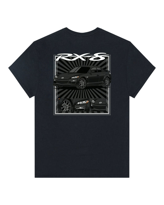 Mazda RX-8 Series 2 Black - Radial Rays - T-SHIRT