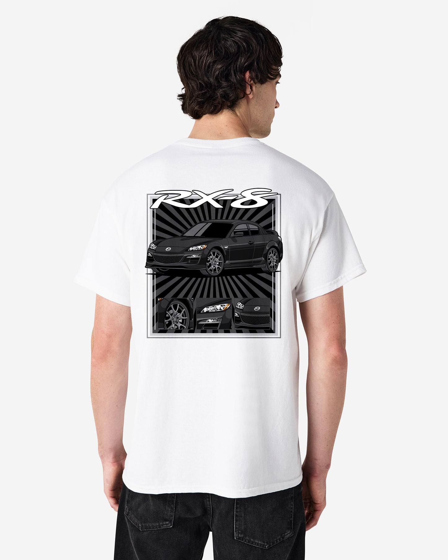 Mazda RX-8 Series 2 Black - Radial Rays - T-SHIRT