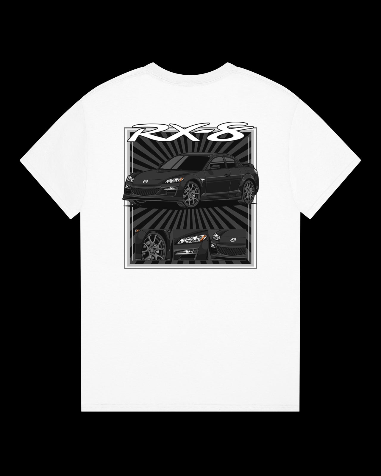 Mazda RX-8 Series 2 Black - Radial Rays - T-SHIRT