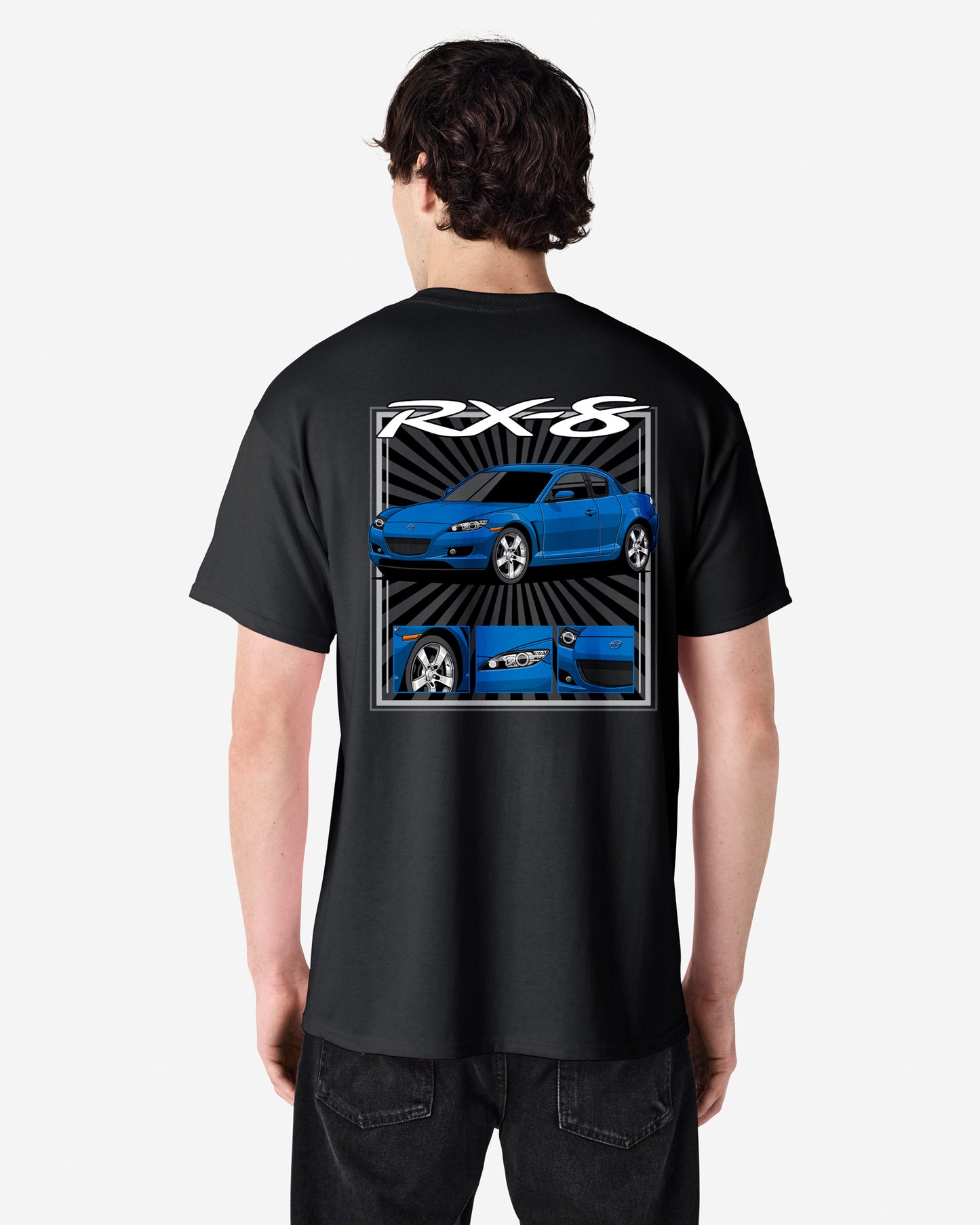 Mazda RX-8 Series 1 Blue - Radial Rays - T-SHIRT