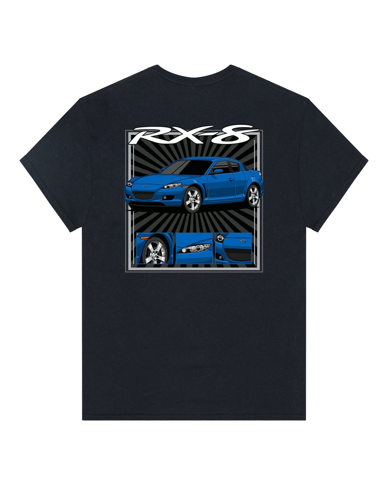 Mazda RX-8 Series 1 Blue - Radial Rays - T-SHIRT
