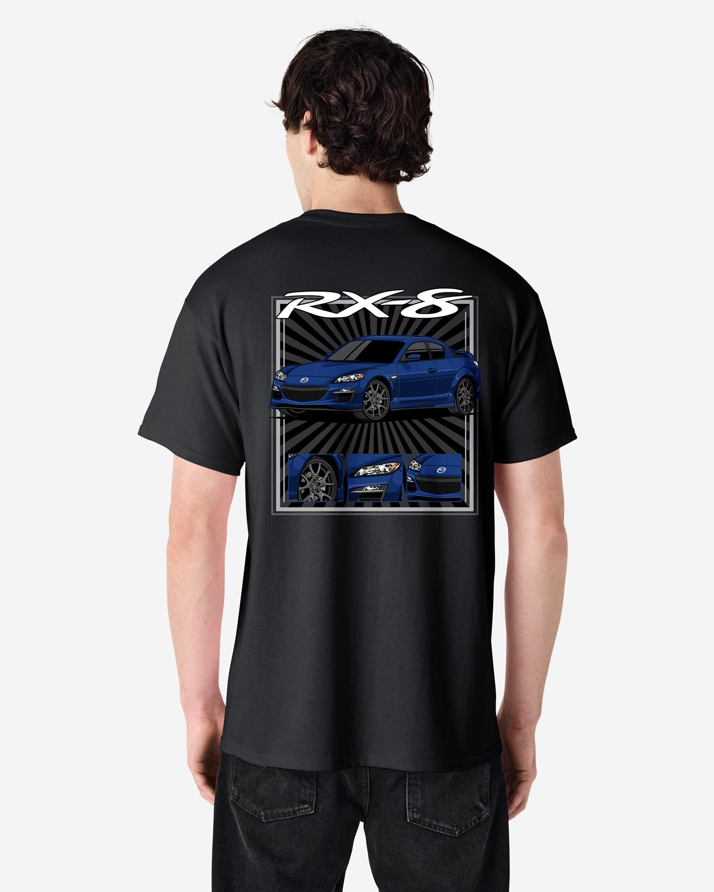 Mazda RX-8 Series 2 Blue - Radial Rays - T-SHIRT