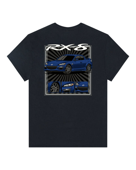 Mazda RX-8 Series 2 Blue - Radial Rays - T-SHIRT