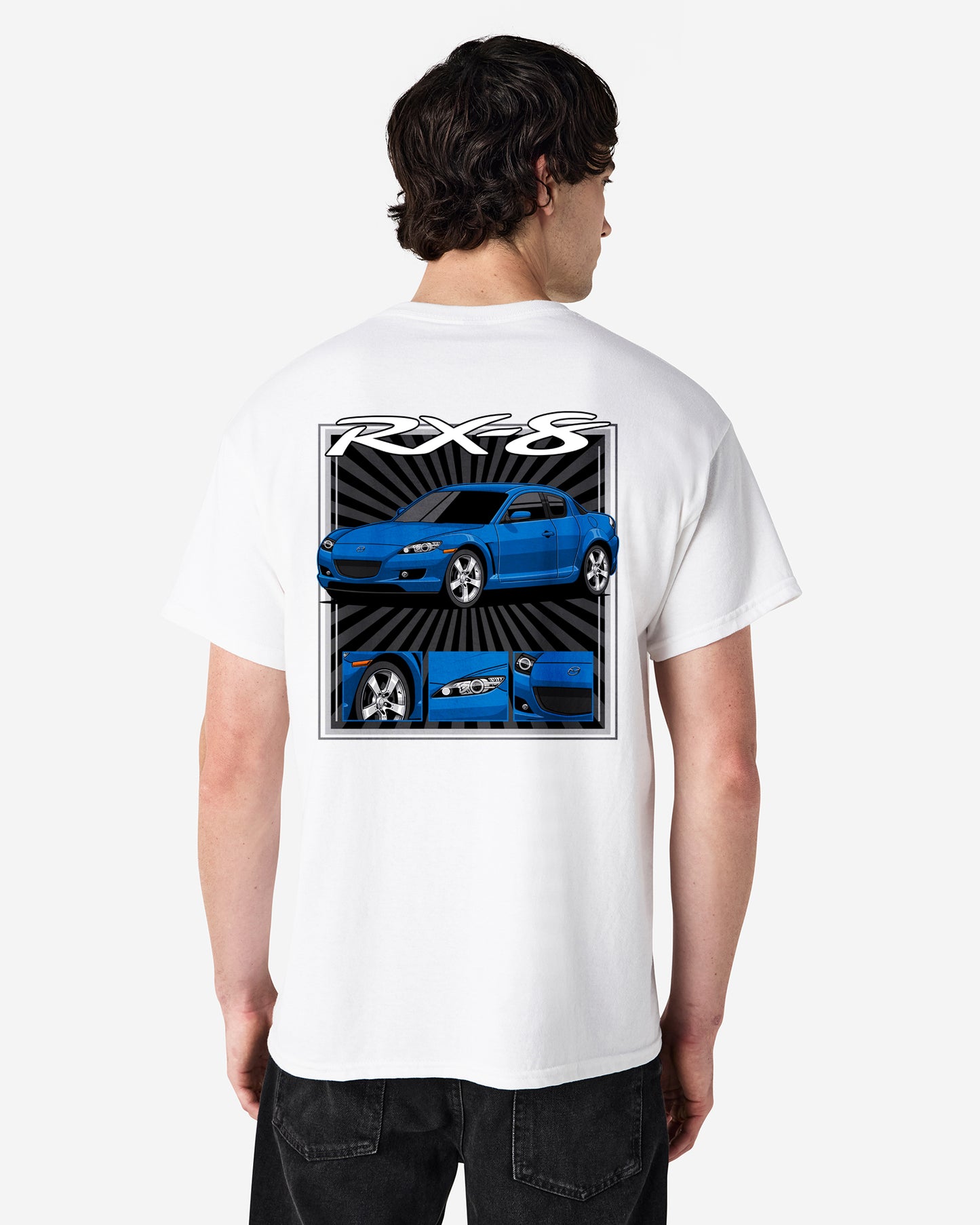 Mazda RX-8 Series 1 Blue - Radial Rays - T-SHIRT