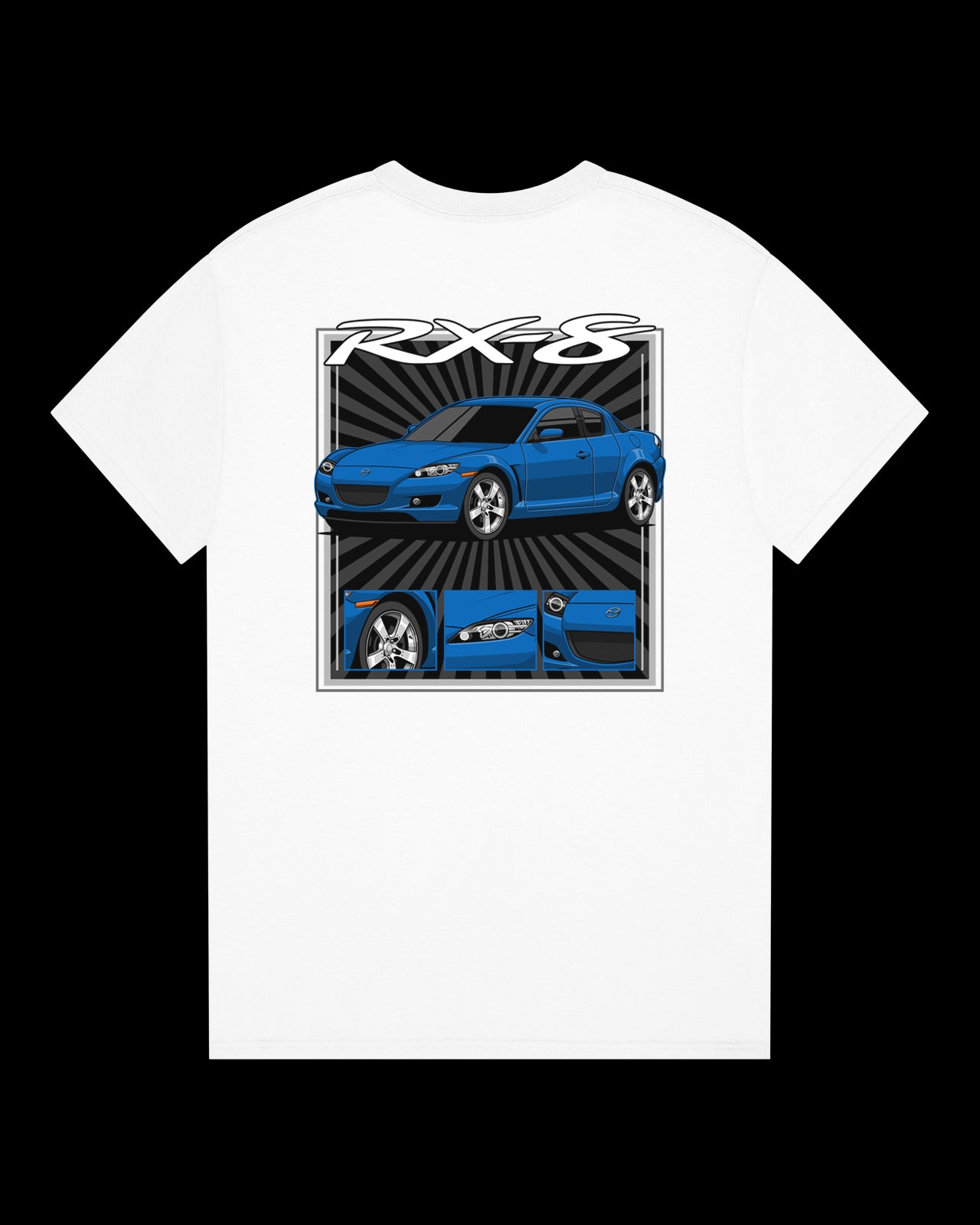 Mazda RX-8 Series 1 Blue - Radial Rays - T-SHIRT