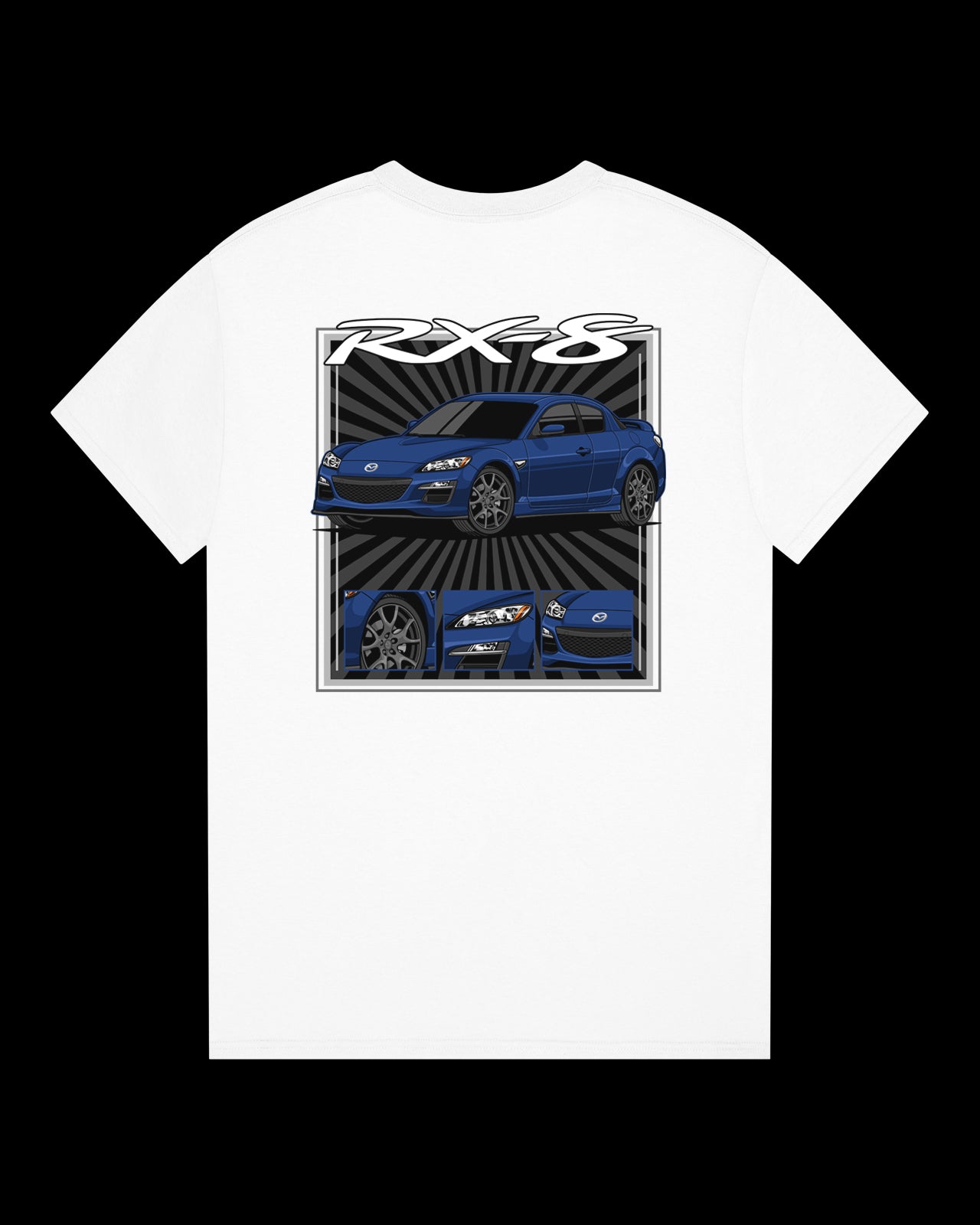 Mazda RX-8 Series 2 Blue - Radial Rays - T-SHIRT