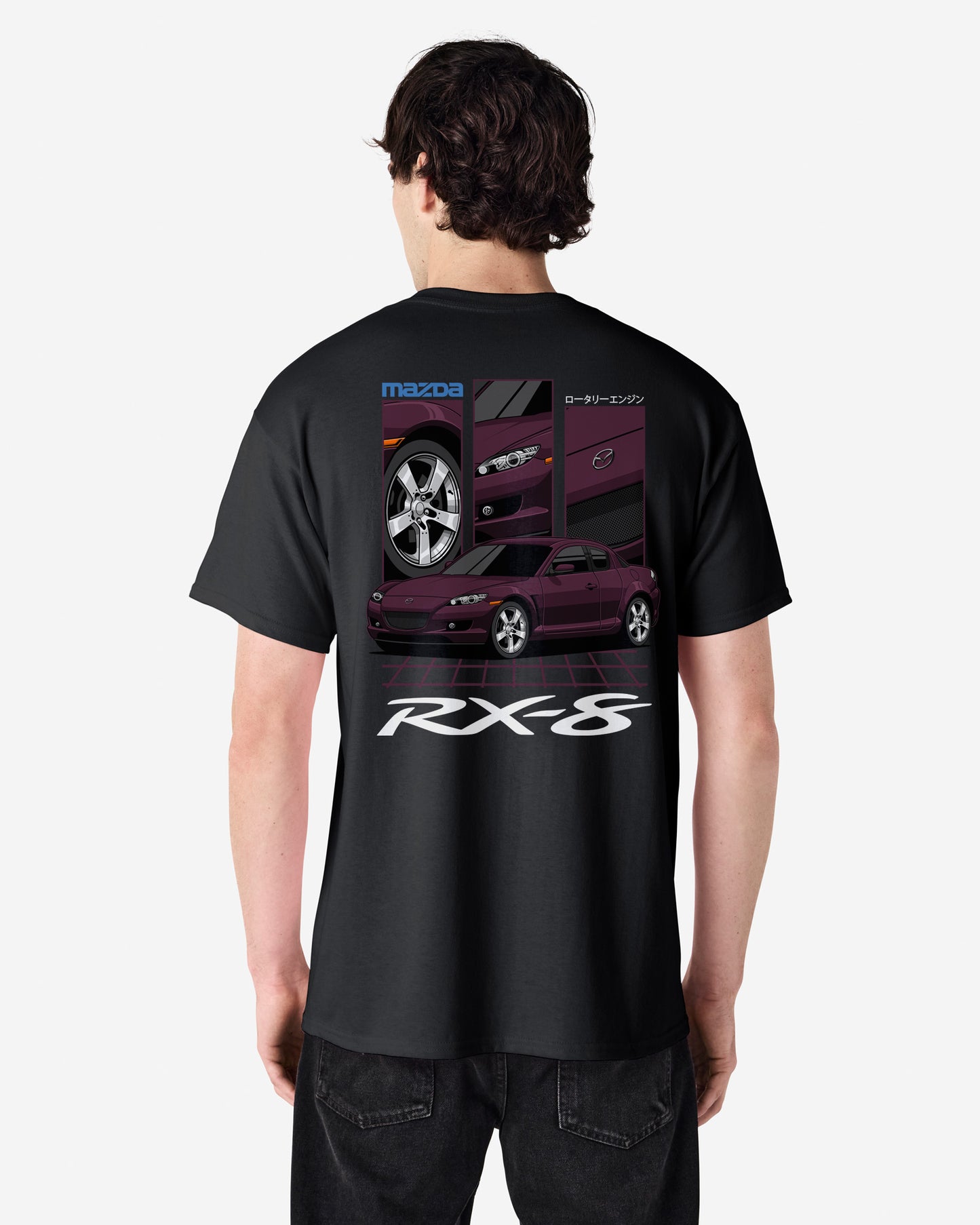 Mazda RX-8 Series 1 Cherry Black Mica - GRID - T-SHIRT