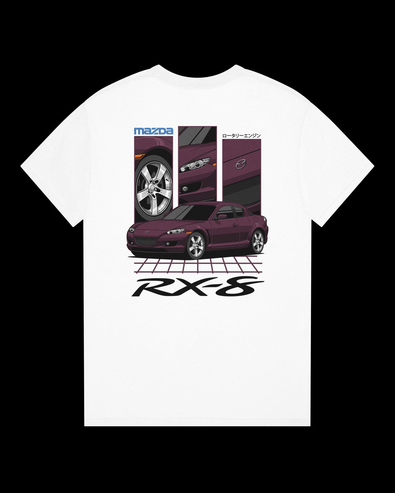 Mazda RX-8 Series 1 Cherry Black Mica - GRID - T-SHIRT