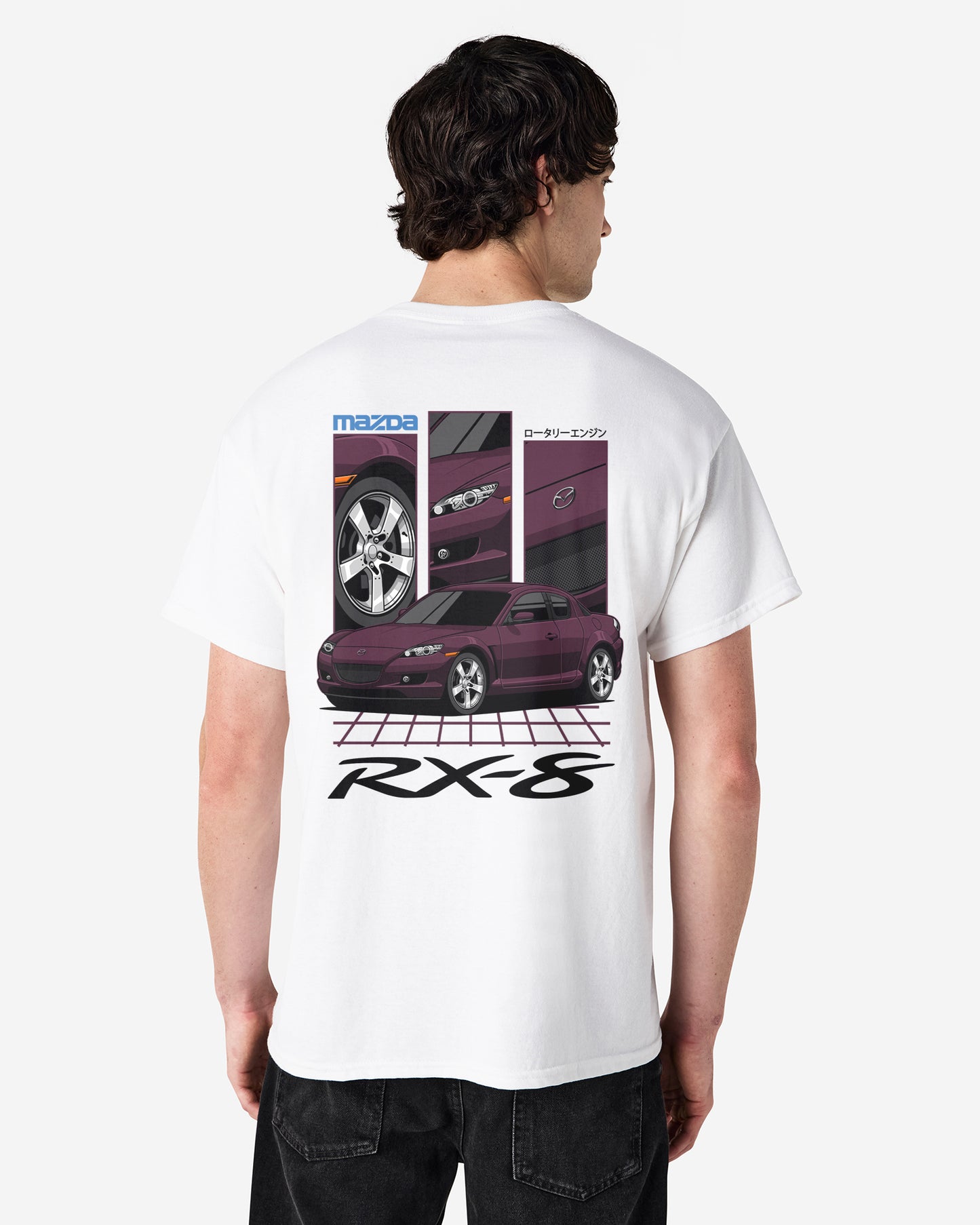 Mazda RX-8 Series 1 Cherry Black Mica - GRID - T-SHIRT