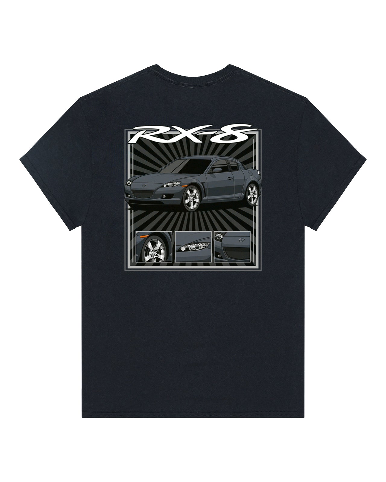 Mazda RX-8 Series 1 Grey - Radial Rays - T-SHIRT