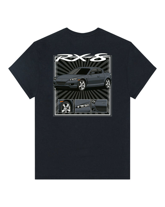 Mazda RX-8 Series 1 Grey - Radial Rays - T-SHIRT