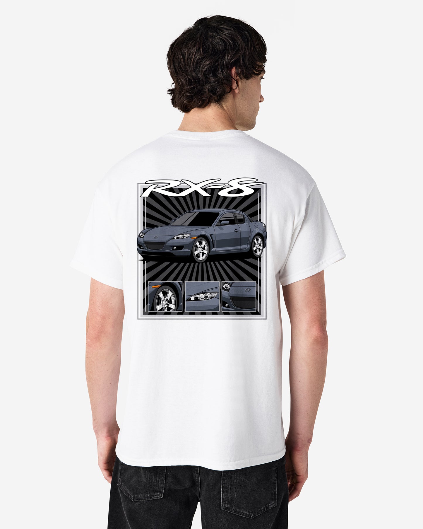Mazda RX-8 Series 1 Grey - Radial Rays - T-SHIRT