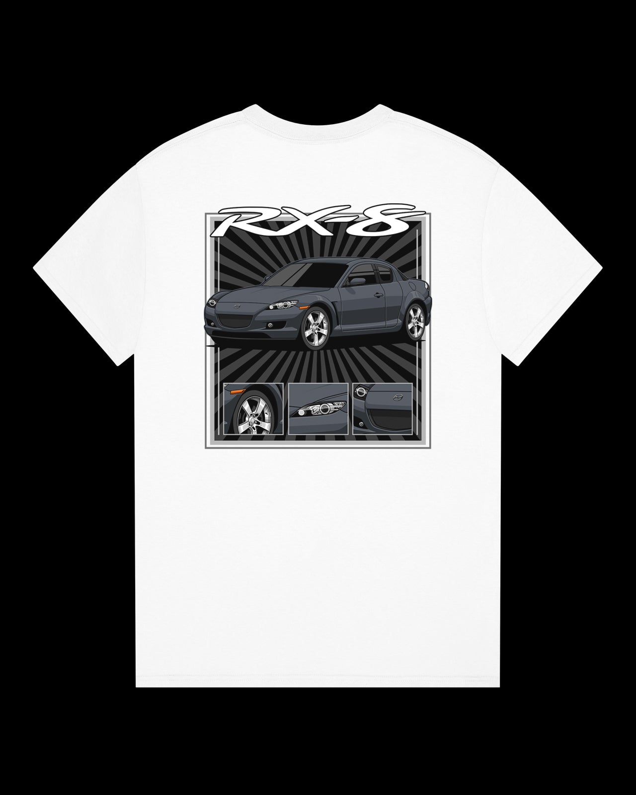 Mazda RX-8 Series 1 Grey - Radial Rays - T-SHIRT
