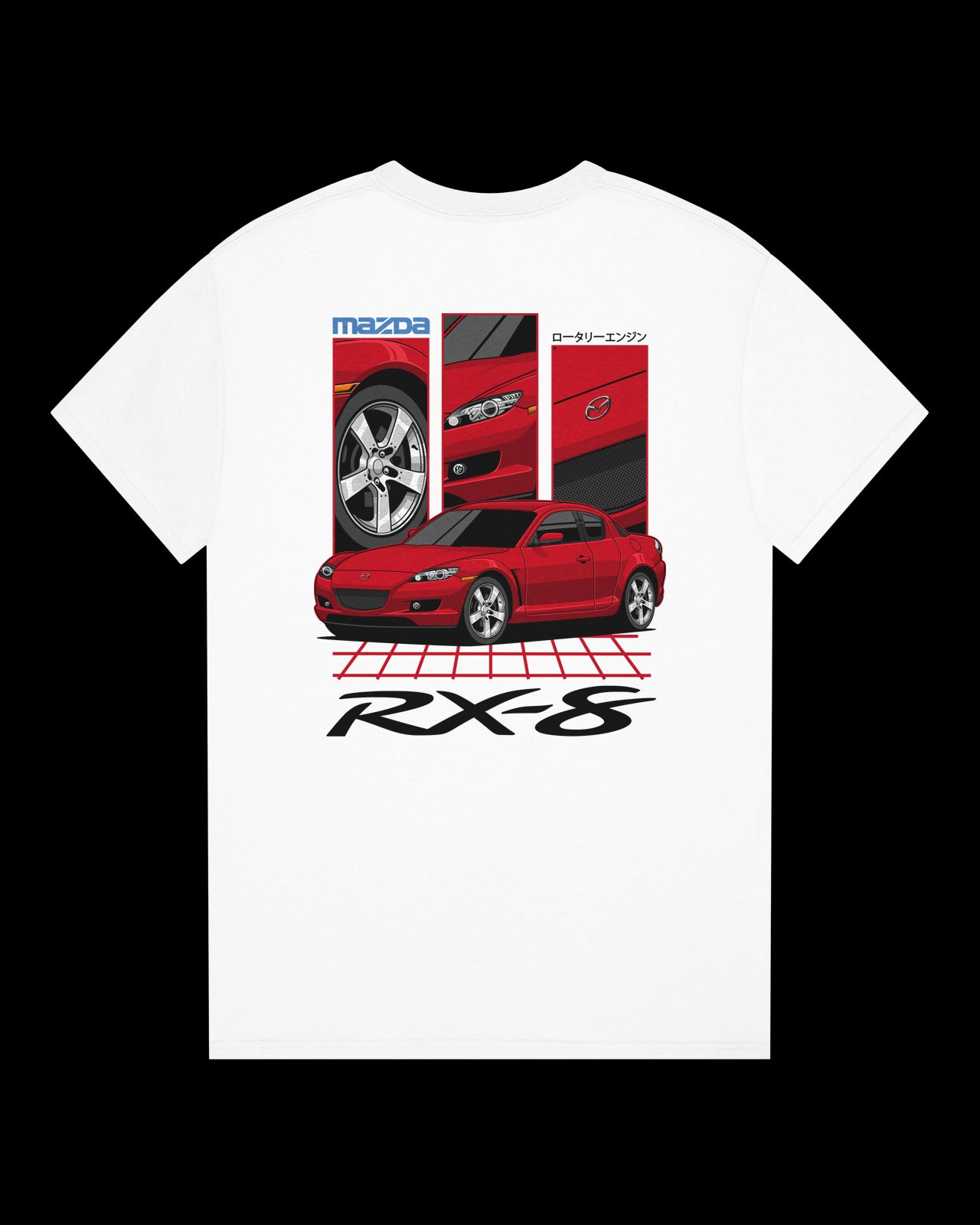 Mazda RX-8 Series 1 Red - GRID - T-SHIRT