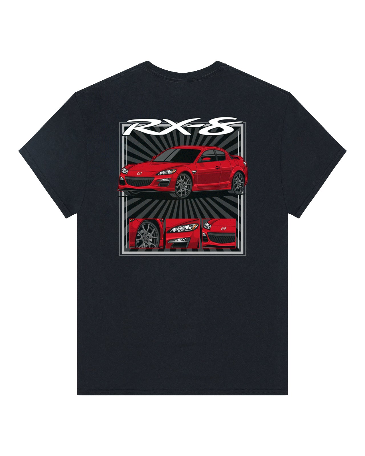 Mazda RX-8 Series 2 Red - Radial Rays - T-SHIRT