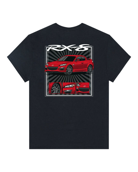 Mazda RX-8 Series 2 Red - Radial Rays - T-SHIRT