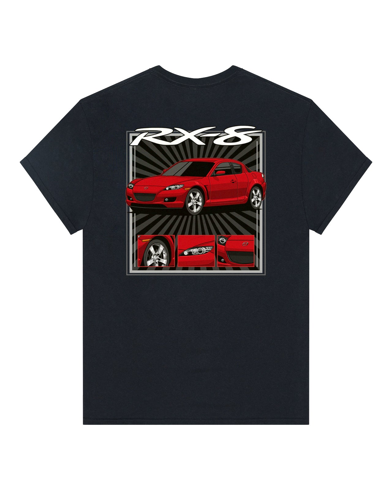 Mazda RX-8 Series 1 Red - Radial Rays - T-SHIRT