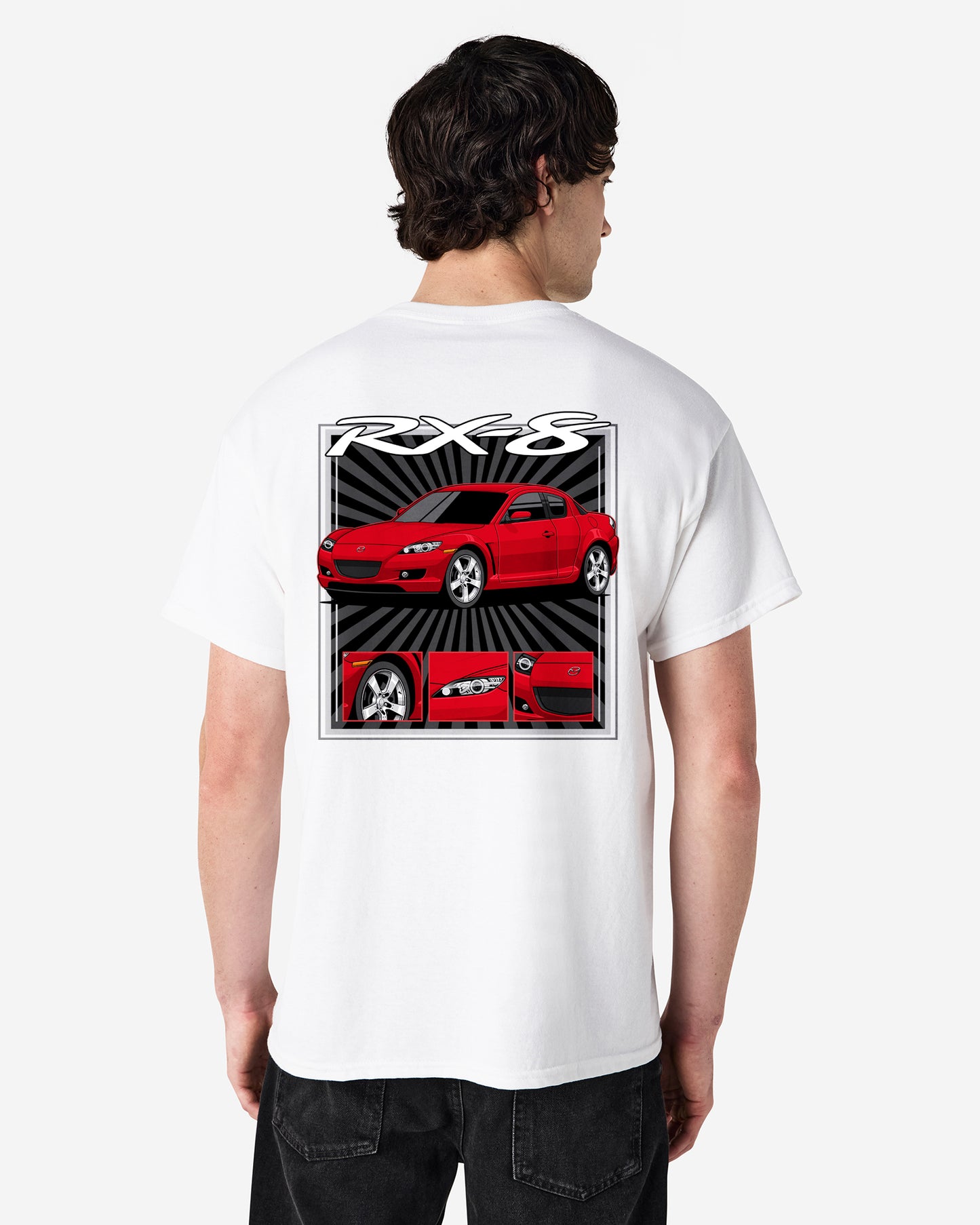 Mazda RX-8 Series 1 Red - Radial Rays - T-SHIRT