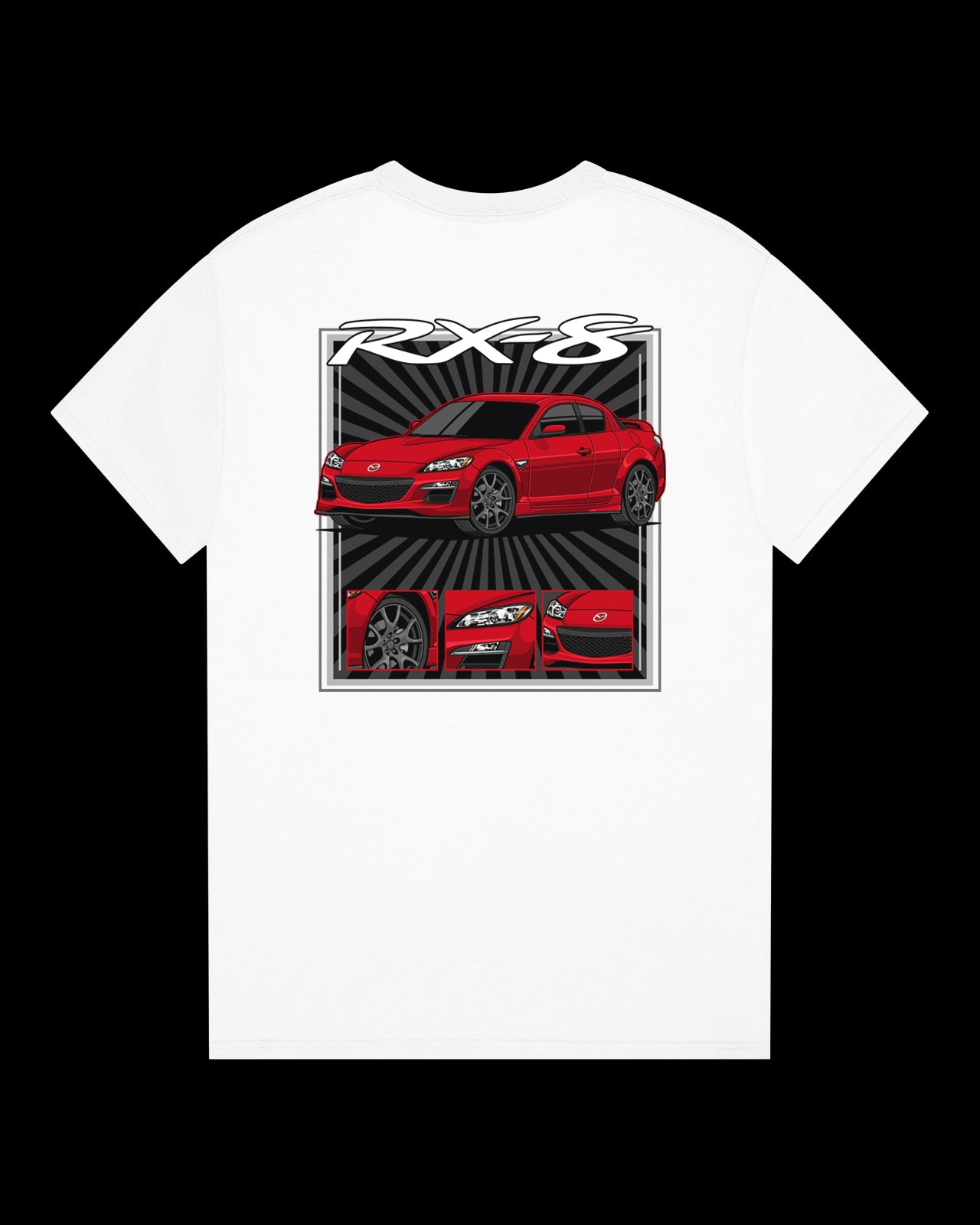 Mazda RX-8 Series 2 Red - Radial Rays - T-SHIRT