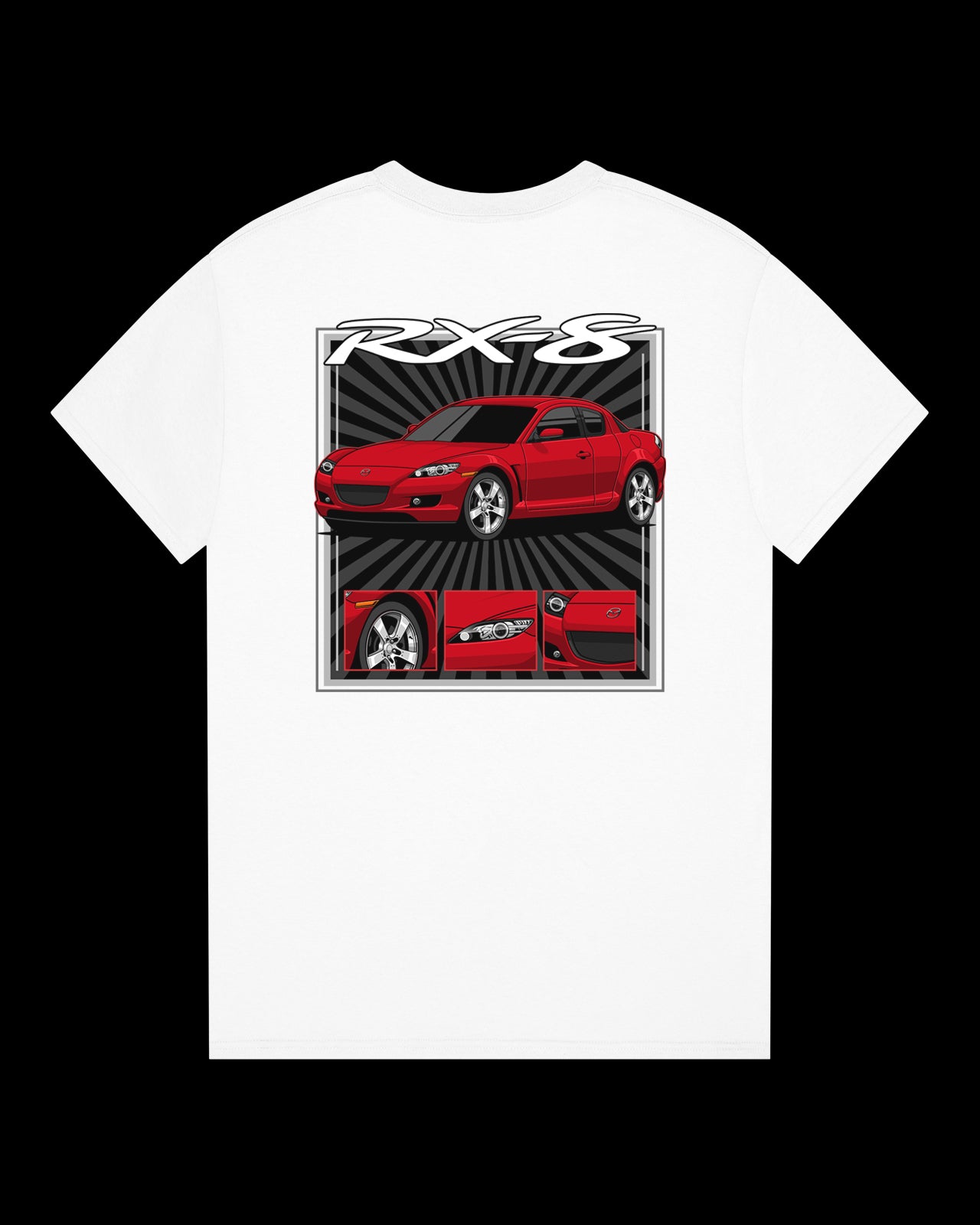 Mazda RX-8 Series 1 Red - Radial Rays - T-SHIRT