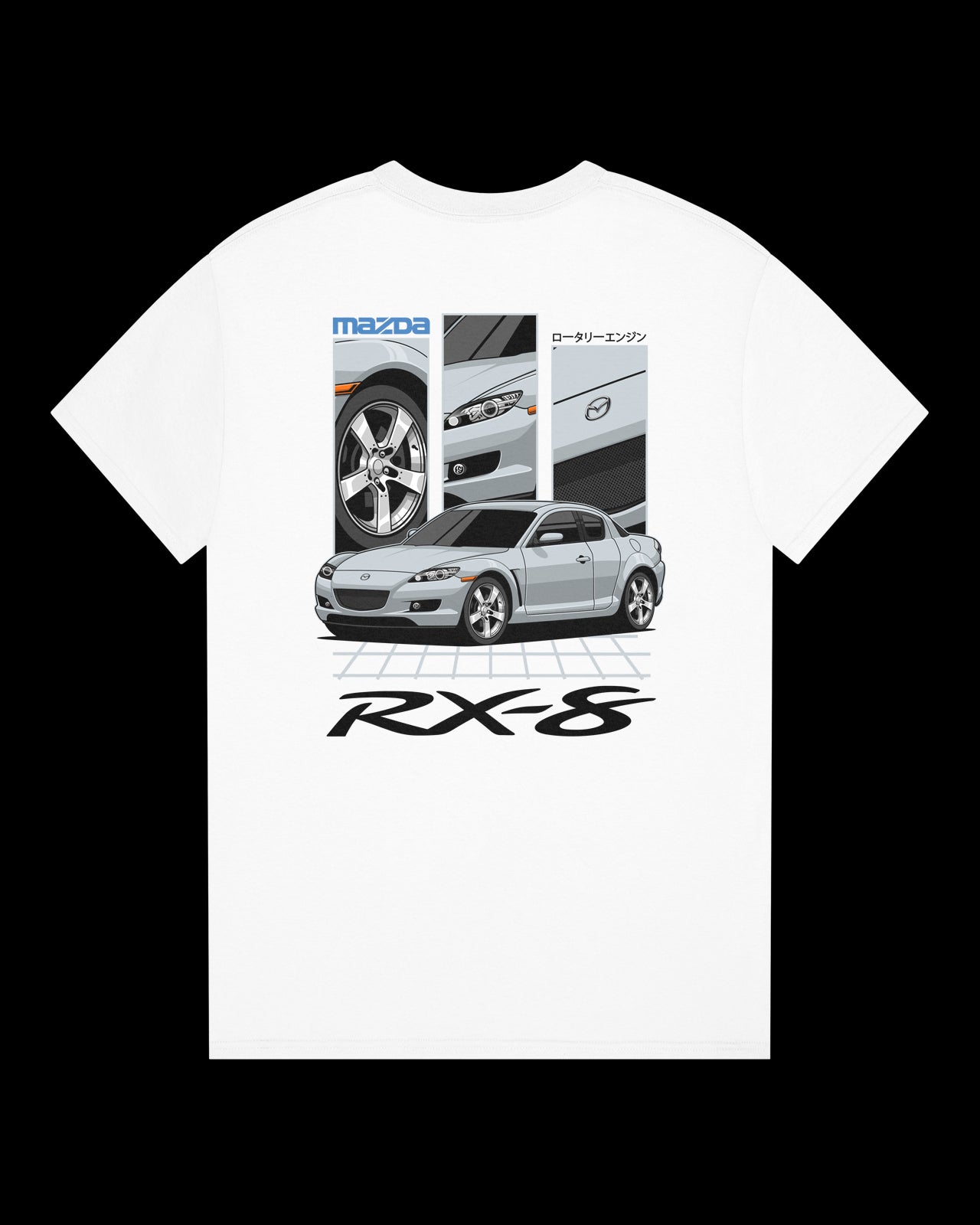 Mazda RX-8 Series 1 Silver - GRID - T-SHIRT