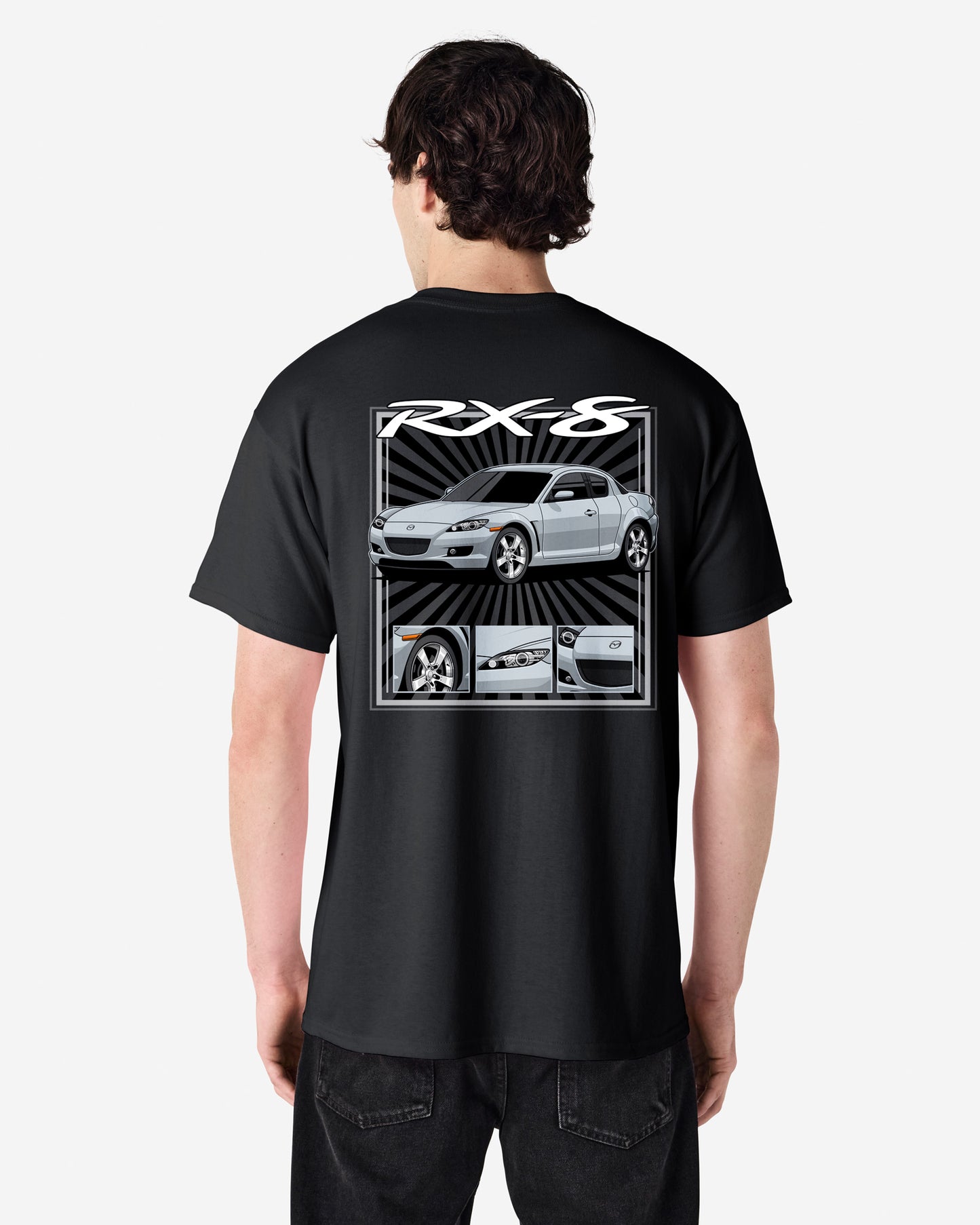 Mazda RX-8 Series 1 Silver - Radial Rays - T-SHIRT