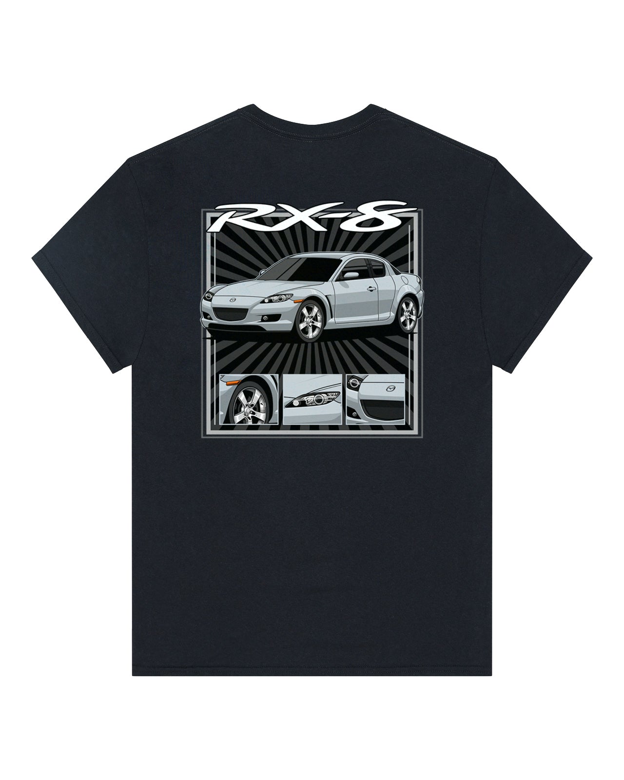Mazda RX-8 Series 1 Silver - Radial Rays - T-SHIRT