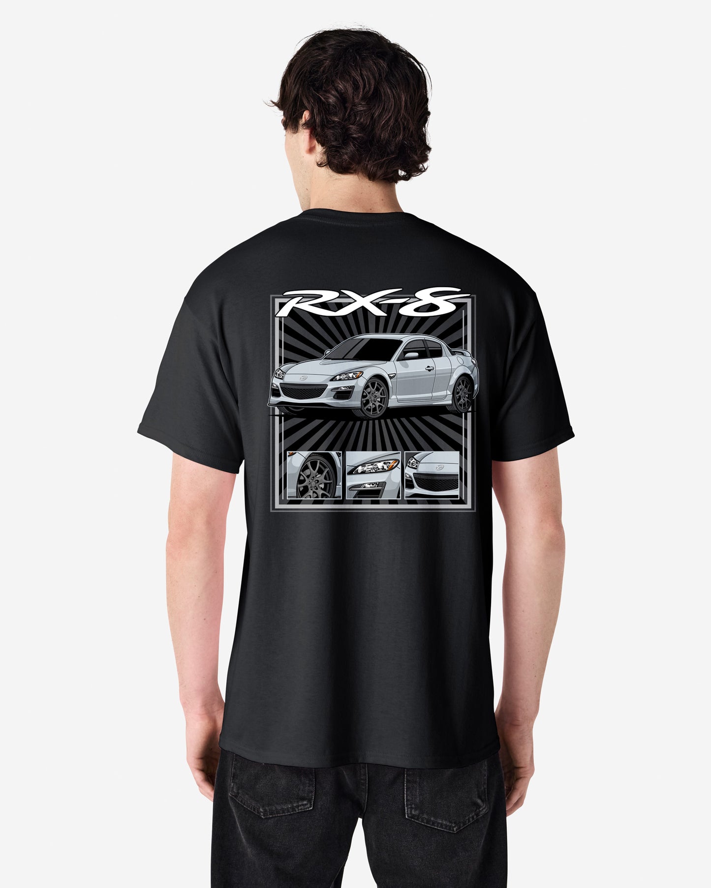 Mazda RX-8 Series 2 Silver - Radial Rays - T-SHIRT