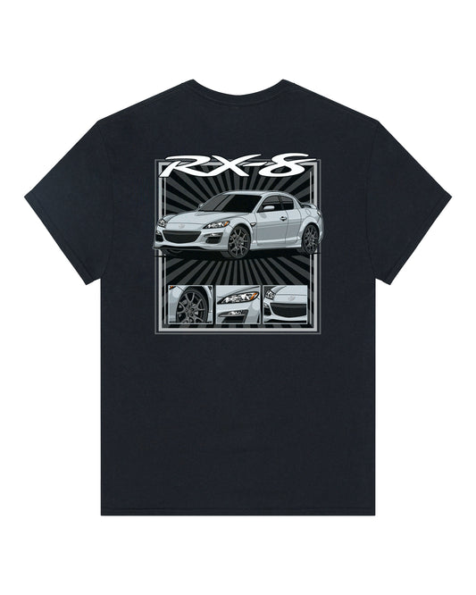 Mazda RX-8 Series 2 Silver - Radial Rays - T-SHIRT