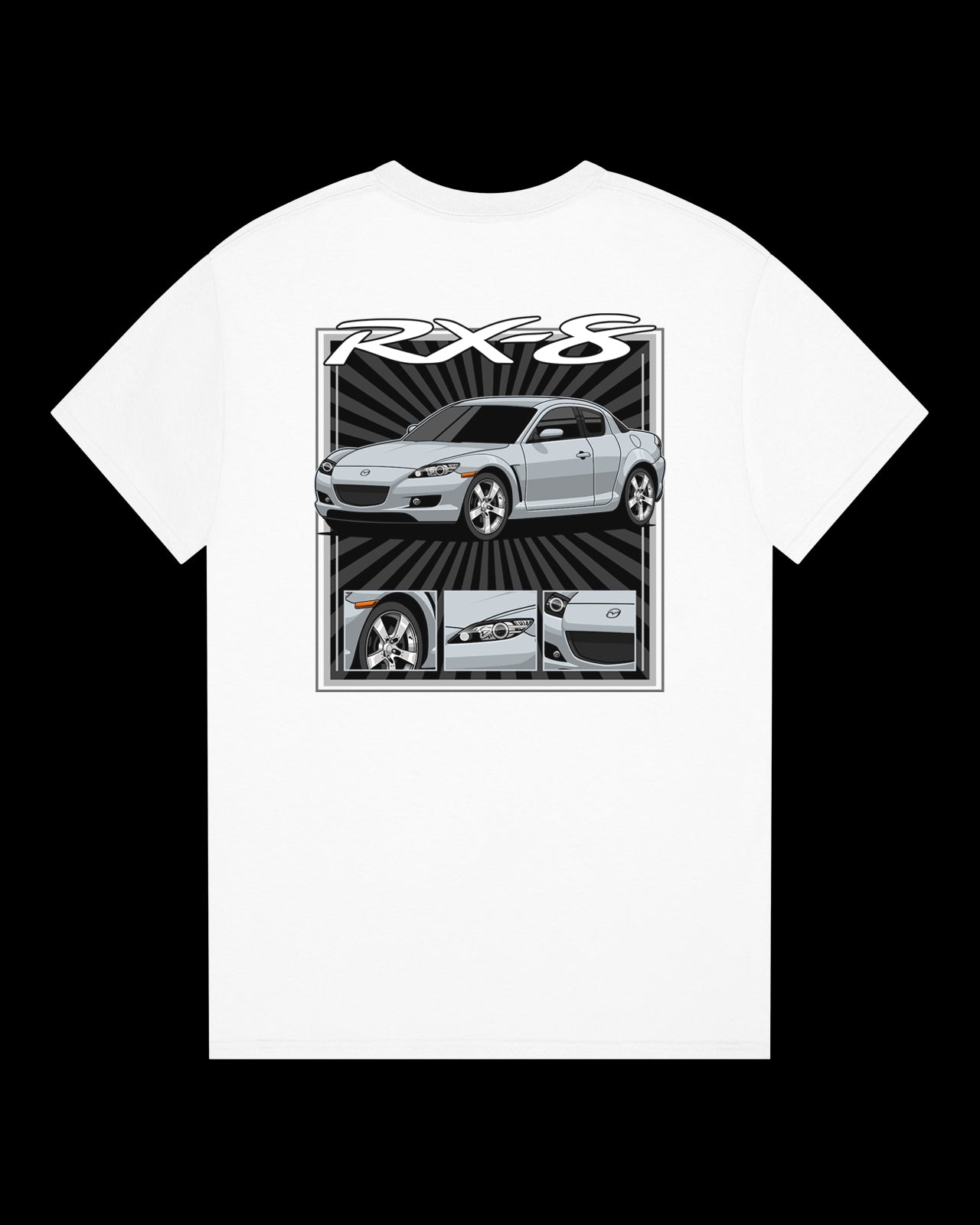 Mazda RX-8 Series 1 Silver - Radial Rays - T-SHIRT