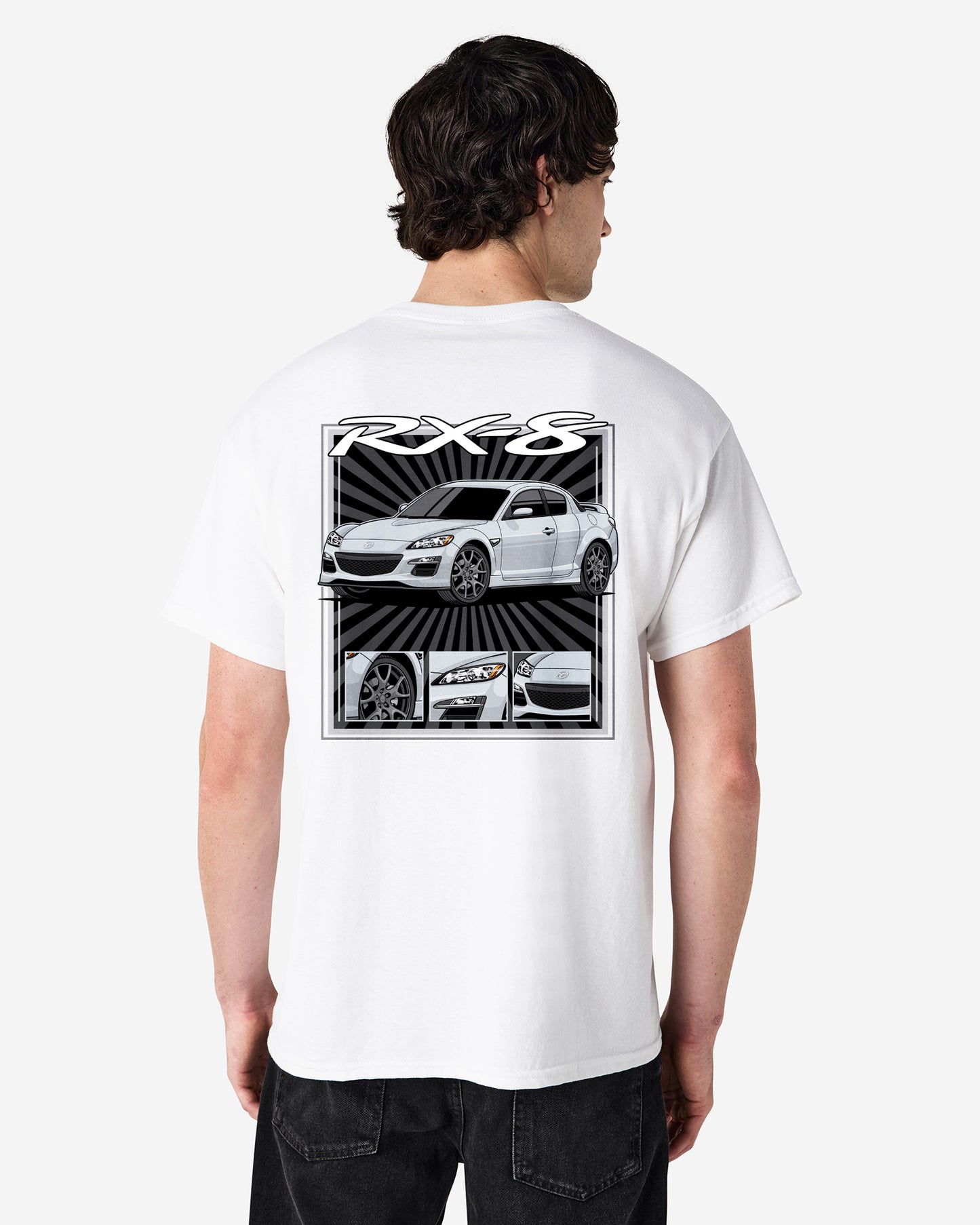 Mazda RX-8 Series 2 Silver - Radial Rays - T-SHIRT