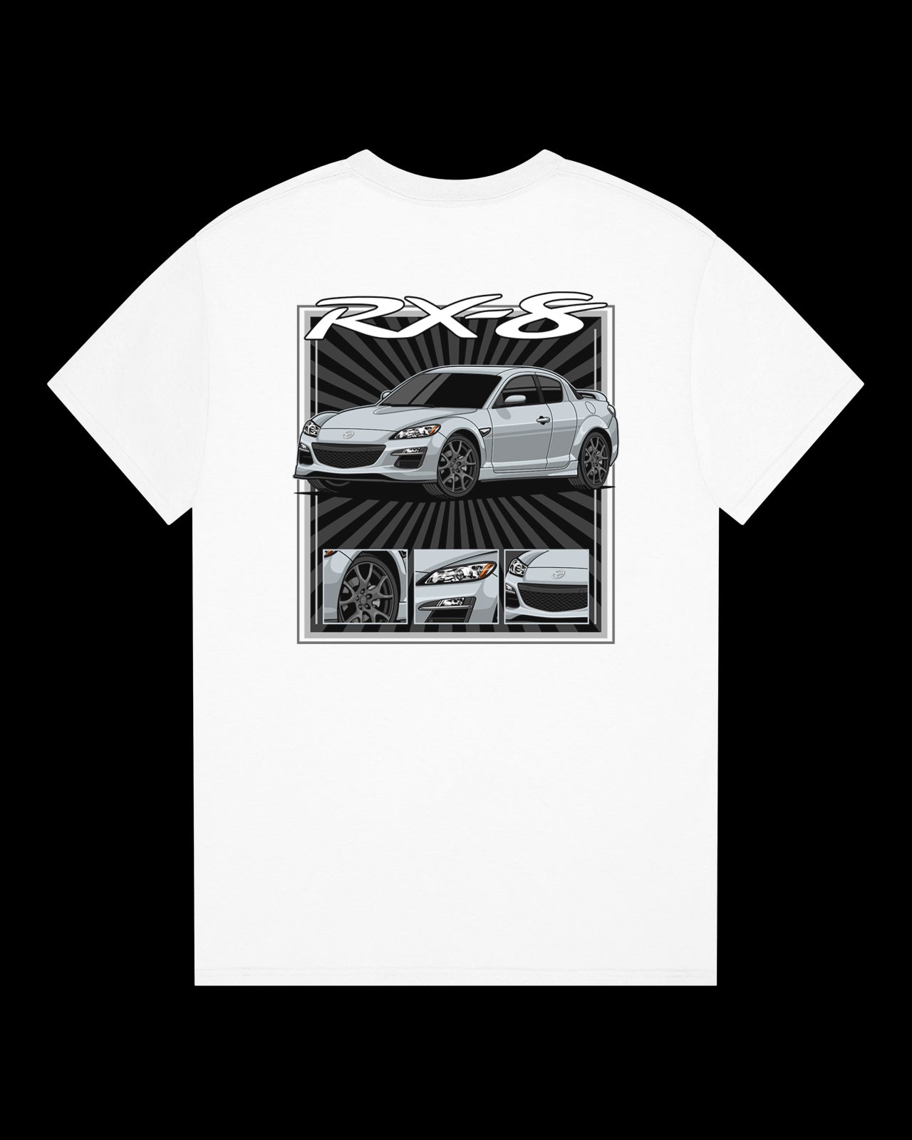 Mazda RX-8 Series 2 Silver - Radial Rays - T-SHIRT
