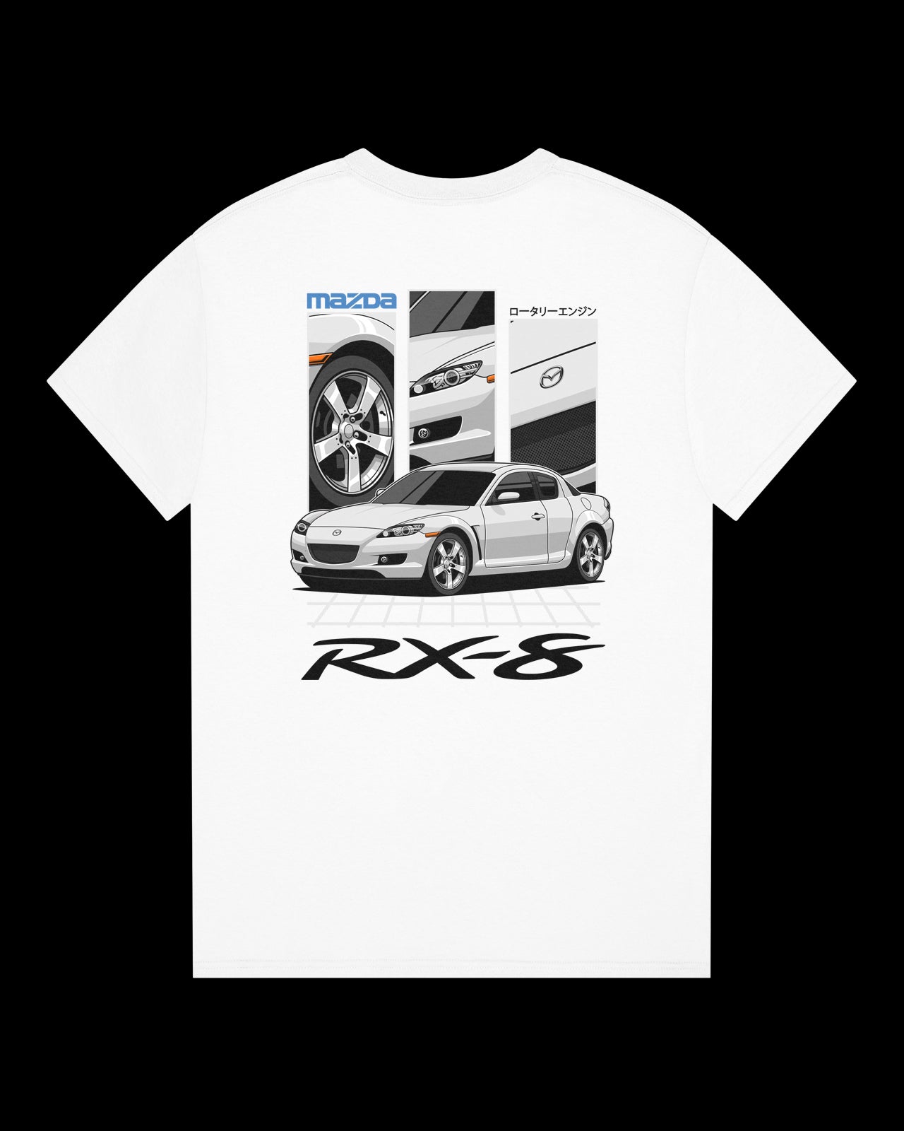 Mazda RX-8 Series 1 White - GRID - T-SHIRT