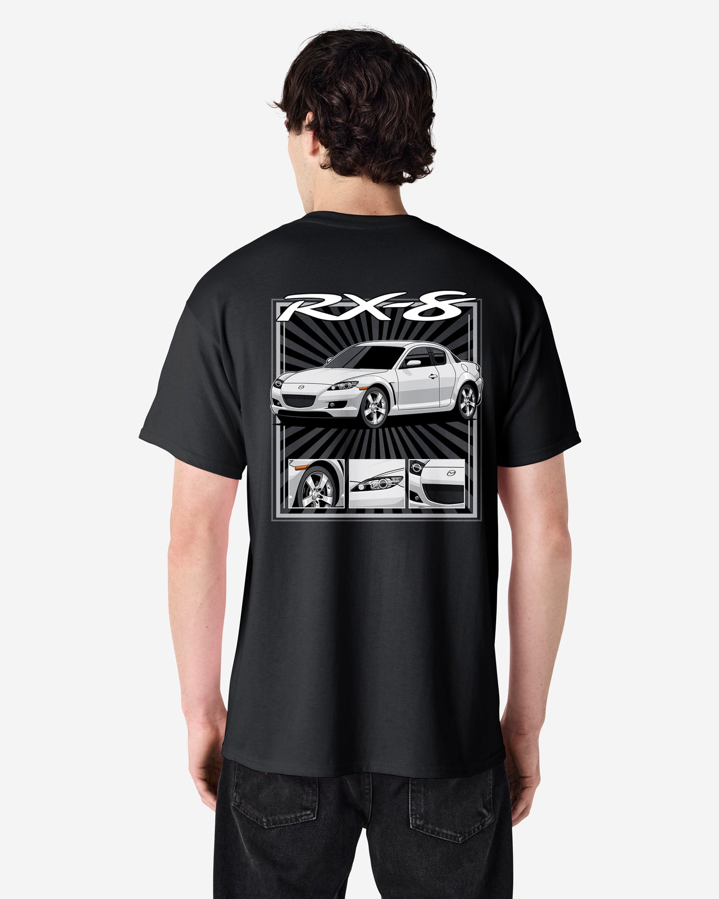 Mazda RX-8 Series 1 White - Radial Rays - T-SHIRT