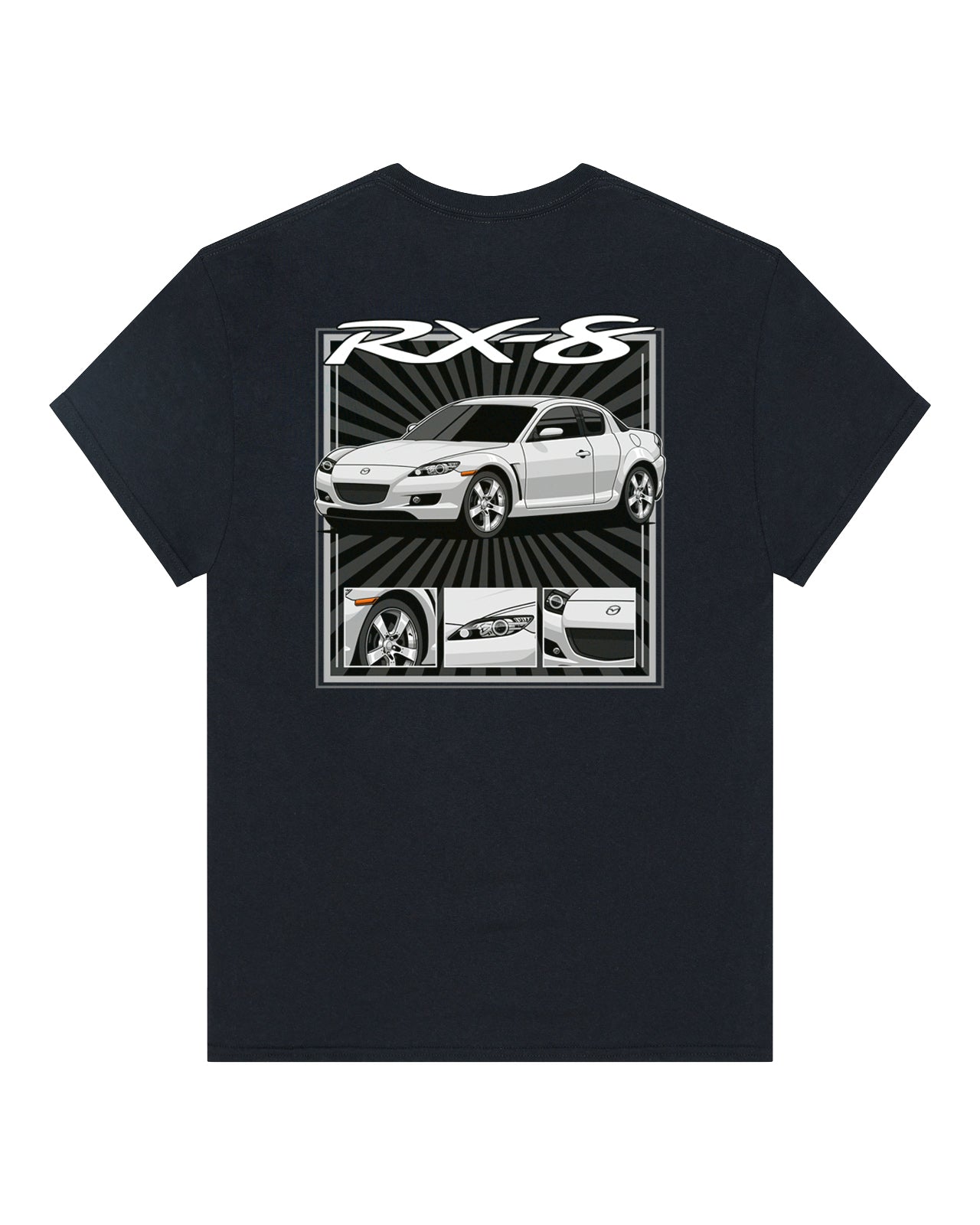 Mazda RX-8 Series 1 White - Radial Rays - T-SHIRT