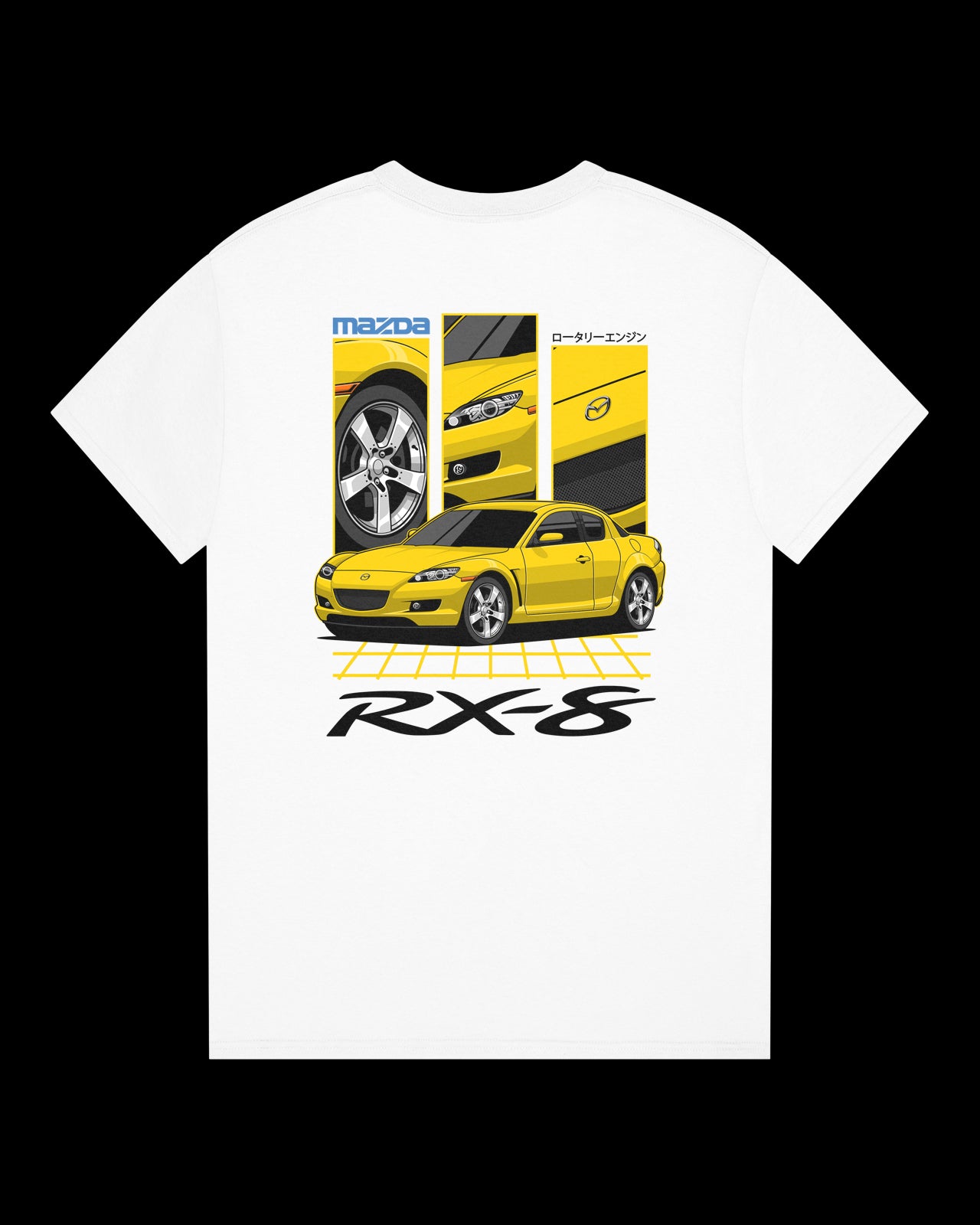 Mazda RX-8 Series 1 Yellow - GRID - T-SHIRT