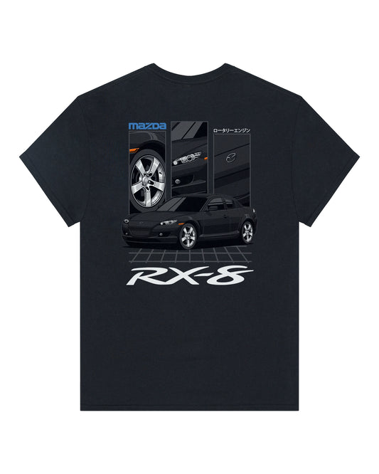 Mazda RX-8 Series 1 Black - GRID - T-SHIRT